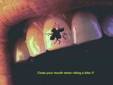 Close Your Mouth When Riding A Bike