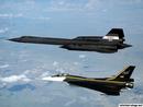 F16xl And Sr71 In Formation Flight